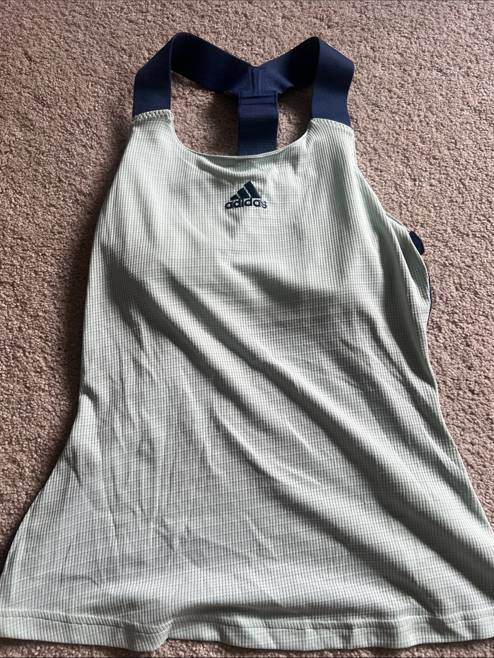 adidas Mint Green Athletic Tank with Navy Straps